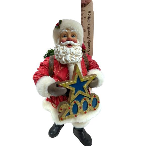 Clothtique Possible Dreams Santa GREETING THE MILLENNIUM 2000 Music Lights Works - Picture 13 of 13